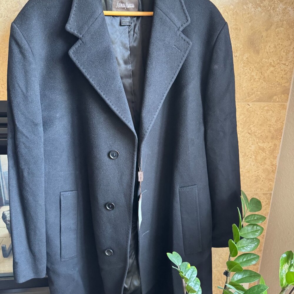Neiman Marcus Black Winter 100% Cashmere Coat for Men XL